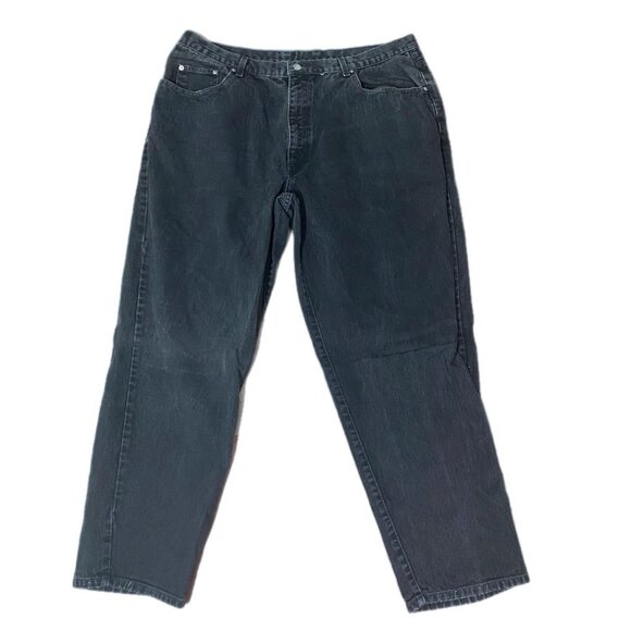 Vtg Guess Jeans Marciano 80’s Black Faded Distressed Wide Leg 42x29 Men Grunge - Picture 4 of 5